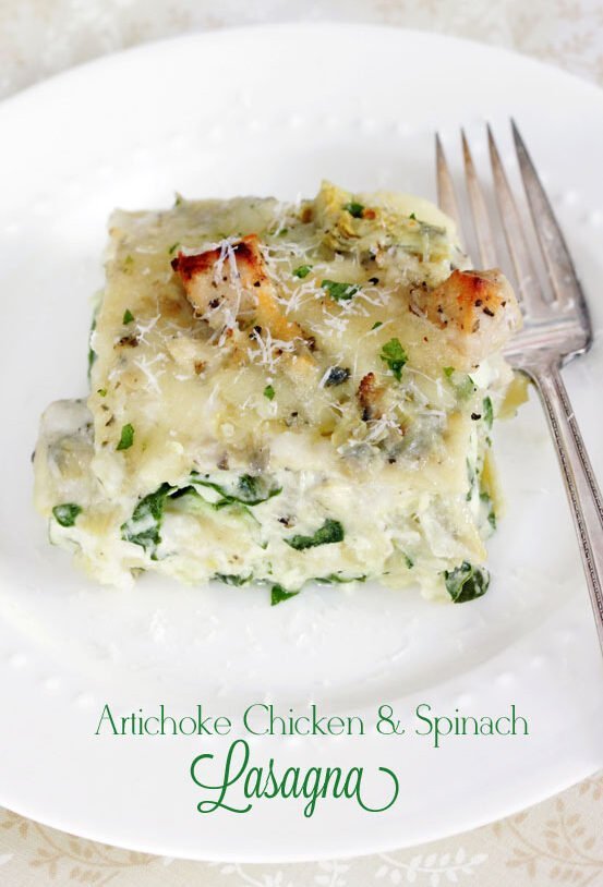 ARTICHOKE CHICKEN AND SPINACH LASAGNA